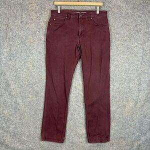 Duluth Trading Flex Firehose Pants Mens 33x31 Burgundy Maroon Stretch Straight